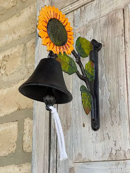 Campana De Hierro Con Girasol