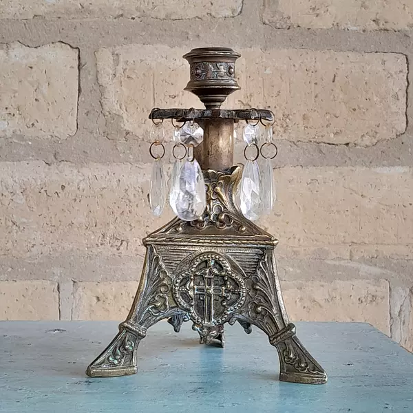 Candelabro Francés De Altar 1900