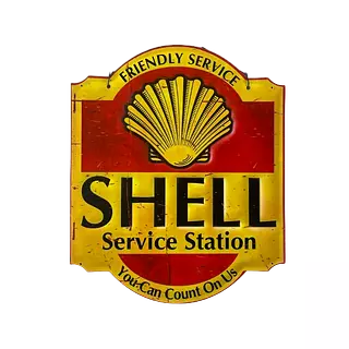 Letrero Retro Estación De Servicio Shell