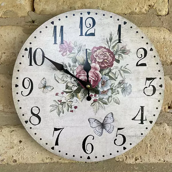 Reloj De Pared Con Diseño De Rosas