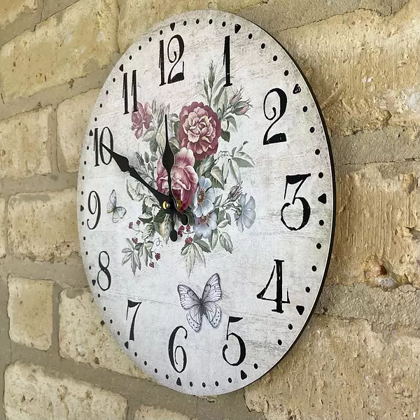 Reloj De Pared Con Diseño De Rosas