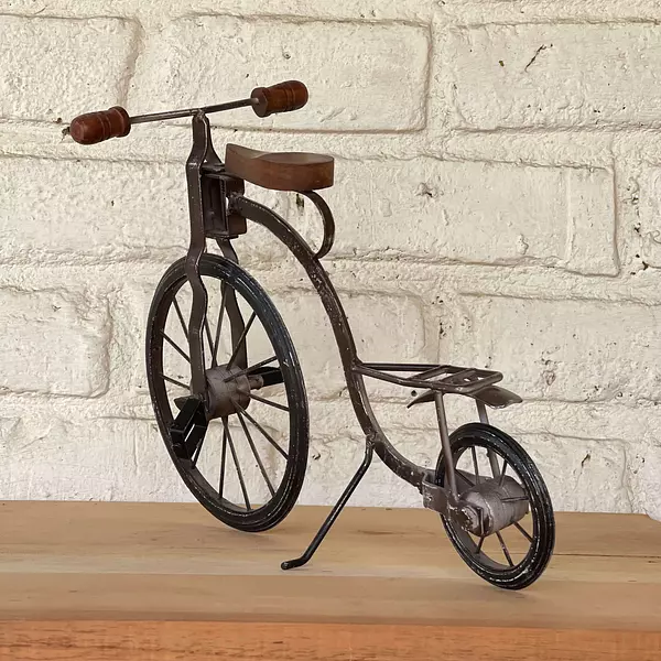 Bicicleta Metal, Madera Y Caucho