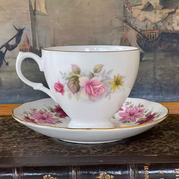 Taza Y Plato De Café Queen Anne Inglaterra 1940