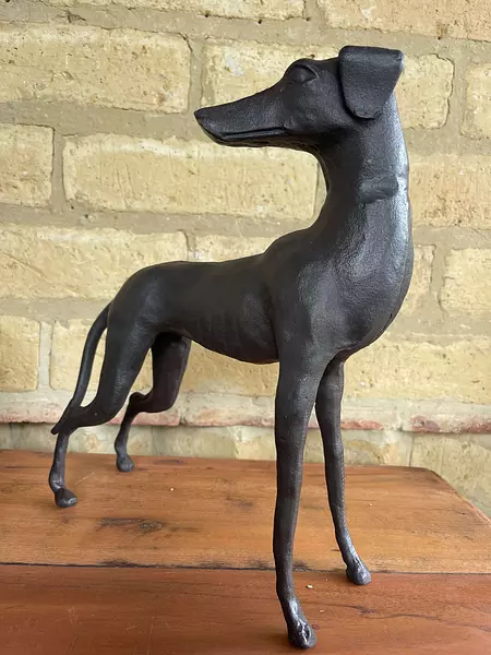 Figura De Perro Galgo En Hierro