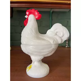 Gallo De Vidrio De Leche 1950