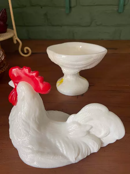 Gallo De Vidrio De Leche 1950