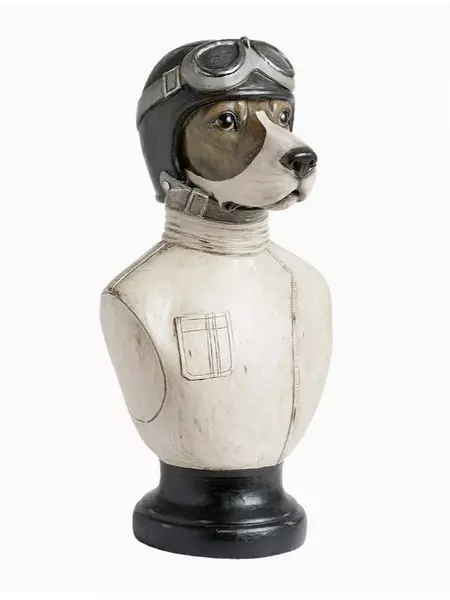 Busto De Perro Piloto En Resina