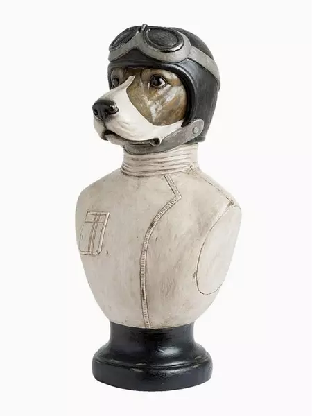 Busto De Perro Piloto En Resina