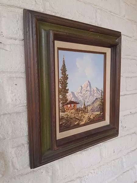 Oleo Original "Mountain Scene" 1950 Firmado Por Peter Haller