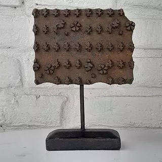 Sello Indio De Impresión Textil Siglo Xix