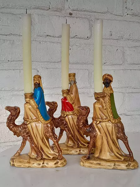 Candelabros 3 Reyes Magos Sobre Camellos