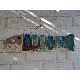 Pez Artesanal Madera Reciclada