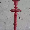 Candelabro Metálico Rojo Desgastado