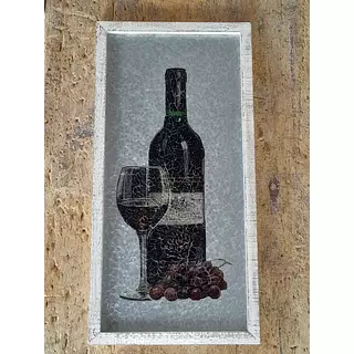 Cuadro Botella De Vino Copa Uvas