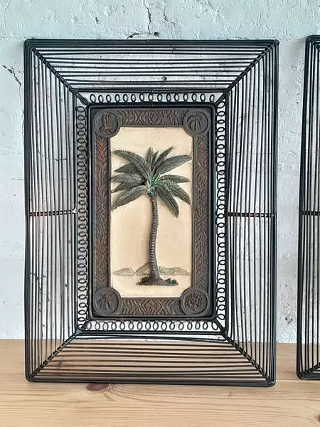 Cuadros X 2 De Palmera En Alto Relieve Italianos