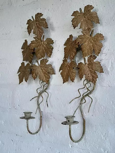 Candelabro Hojas De Uva De Pared X 2