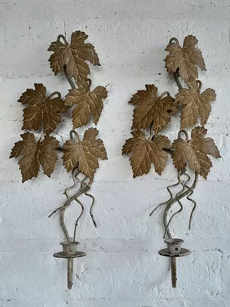 Candelabro Hojas De Uva De Pared X 2