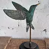 Figura De Colibrí Verde Patinado