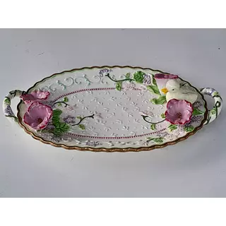 Bandeja De Porcelana En Alto Relieve 2001