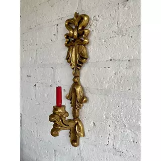 Candelabro Tallado En Madera Hojillada