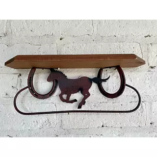 Repisa Del Oeste Caballo Y Herraduras