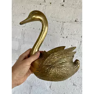 Figura Recipiente De Cisne En Bronce