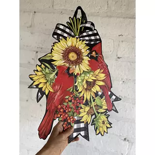 Aplique En Pvc Duradero De Girasoles Y Pájaros U.S.A.