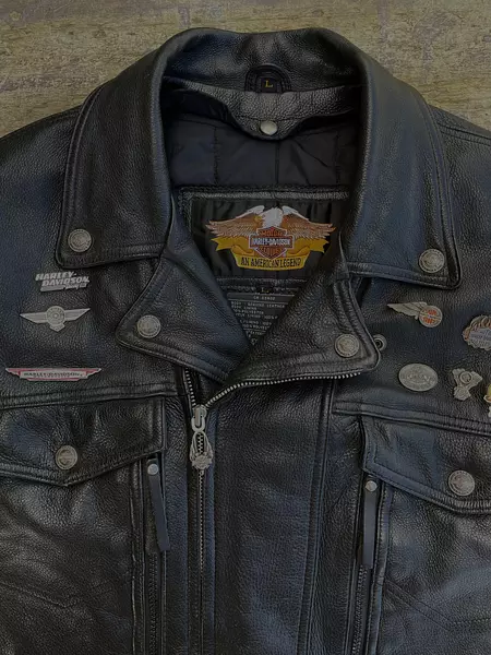 Chaqueta Harley Davidson Talla L Con 8 Escudos 1990