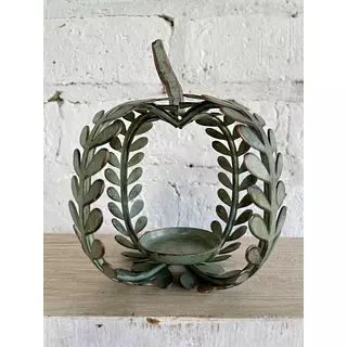 Porta Vela Metálica Con Forma De Fruta