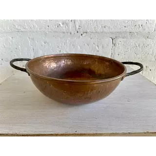 Paila Cobrizada Martillada Con Asas