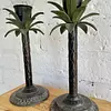 Candelabros Bronce Palmeras Con Brisero