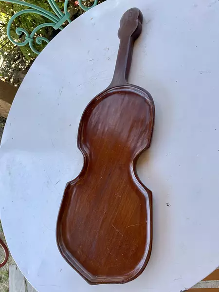 Bandeja De Madera Con Forma De Violín