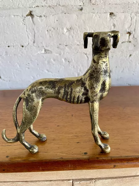 Figura De Perro Galgo Metálico