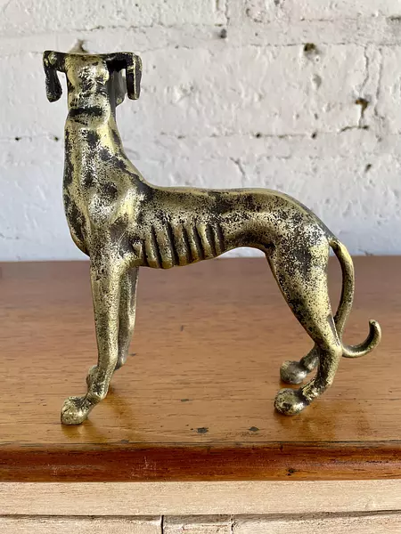 Figura De Perro Galgo Metálico