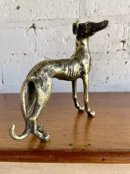 Figura De Perro Galgo Metálico