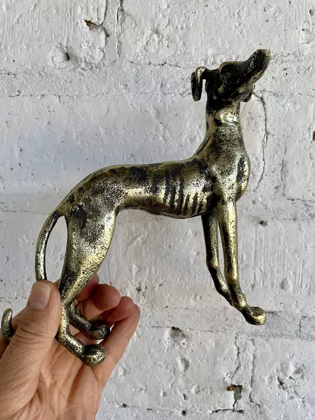 Figura De Perro Galgo Metálico