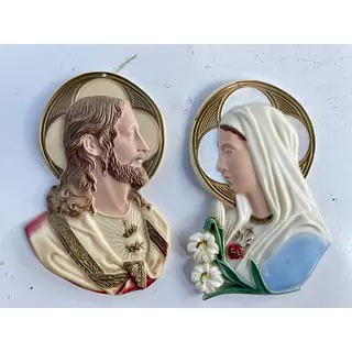 Imágenes De Jesús Y María Hartlan Molded, Wisc. Usa 1950