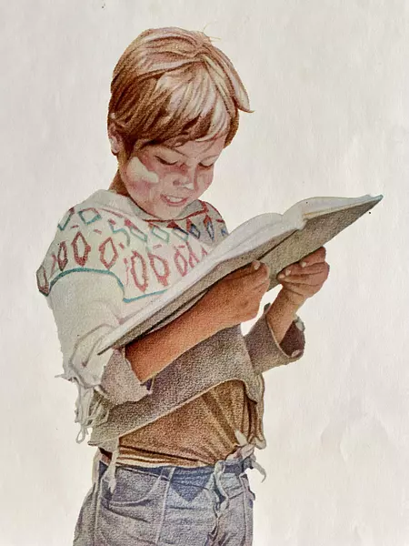 Litografía "La Lectura" Omar Gordillo 46 X 63,5 Cm 1990