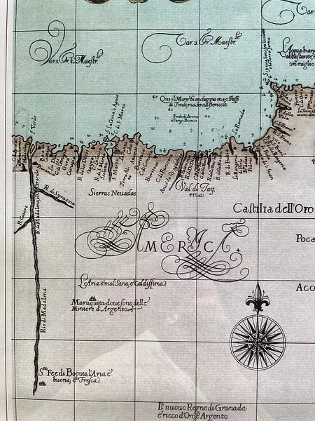 Réplica Mapa India Occidental Colombia Y Venezuela De 1605