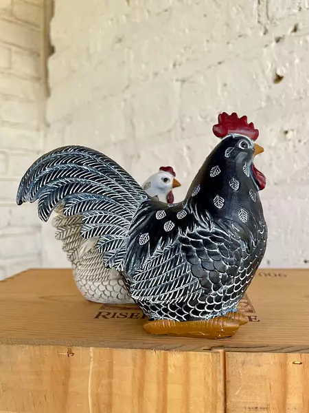 Figura De Gallo Gallina Y Pollitos