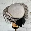 Sombrero Estilo Lady Di Con Velo De Malla Negra- U.S.A. 1980