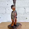 Figura Tallada En Madera - Italia 1960