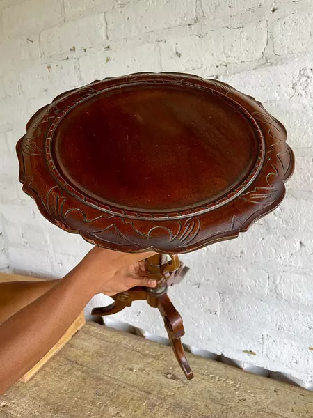 Mesa De Vino De Caoba Estilo Victoriano - Colombia 1940