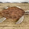 Bandeja Tallada En Madera Con Forma De Tortuga India 1990