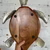 Bandeja Tallada En Madera Con Forma De Tortuga India 1990