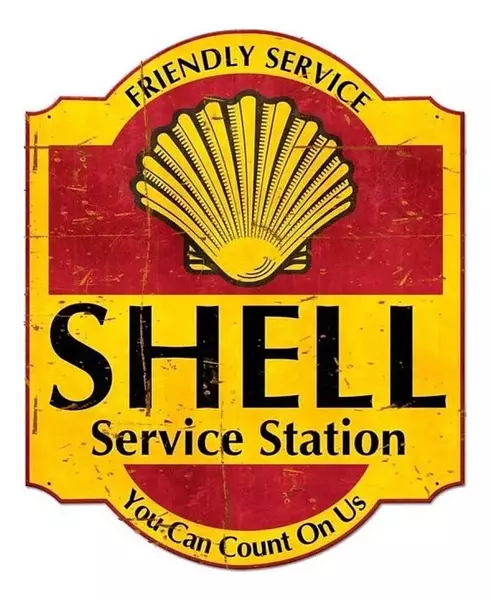 Letrero Retro Estación De Servicio Shell
