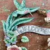 Bienvenido Con Colibrí Y Flores