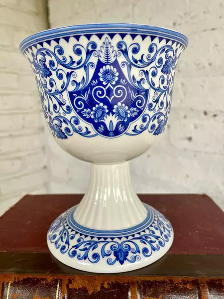 Copa Kiddush Azul Y Blanco - China 2004 Para Spode Inglatera