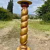 Columna Salomónica Colonial De Madera - Colombia 1850