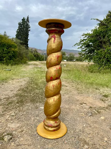 Columna Salomónica Colonial De Madera - Colombia 1850